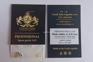 Sada přídavných světel  -  chromované  - průměr 2,9 mm, modré, červené skla