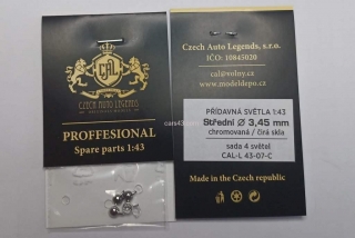 Sada přídavných světel  -  chromované - průměr 3,45 mm, čiré skla
