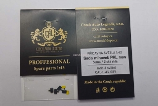 Sada mlhovek PAL new  -  černé - žlutá skla
