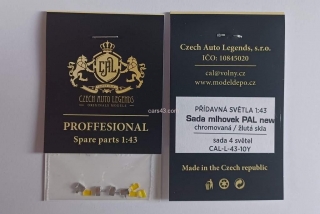 Sada mlhovek PAL new  -  chromované - žlutá skla