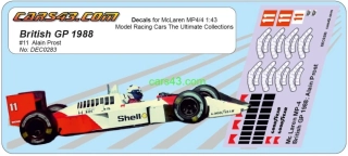 F1 McLaren MP4/4 1988 British GP