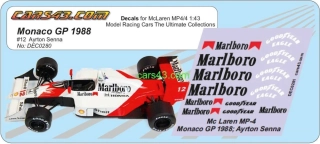 F1 McLaren MP4/4 Monaco GP 1988