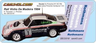 Doplňkový dekál tabákových reklam Porsche 911 SC RS 1984