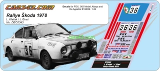 S130RS Rallye Škoda 1978